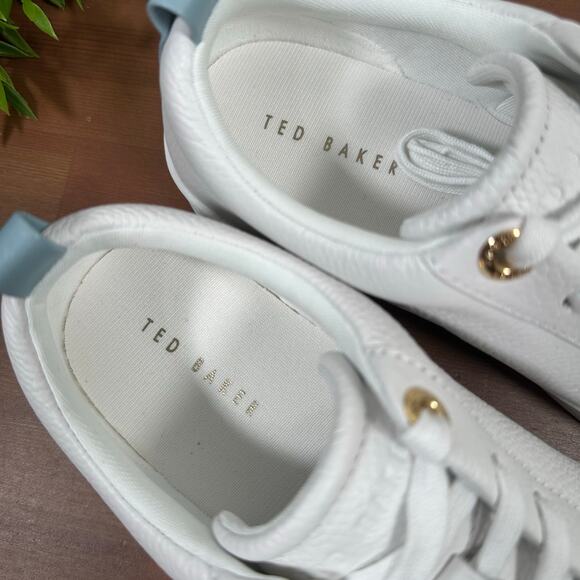 Ted Baker Women's Blue White Leather Sneakers Size 6 - Picture 7 of 9